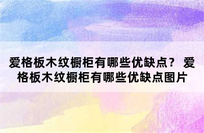 爱格板木纹橱柜有哪些优缺点？ 爱格板木纹橱柜有哪些优缺点图片